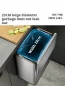 Kitchen Garbage Bin Wall-Mounted Stainless Steel Household No-Drilling Kitchen Waste Hanging Storage Bin 2025 New Model Bathroom