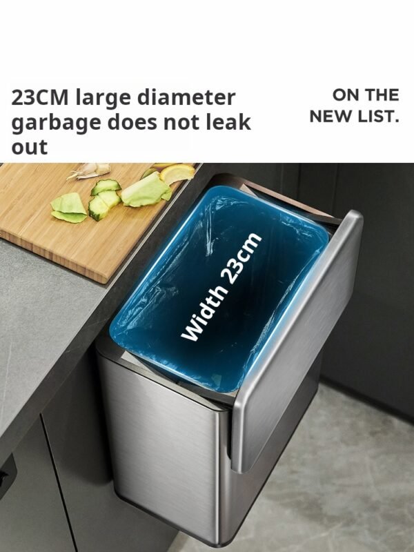 Kitchen Garbage Bin Wall-Mounted Stainless Steel Household No-Drilling Kitchen Waste Hanging Storage Bin 2025 New Model Bathroom - Image 2