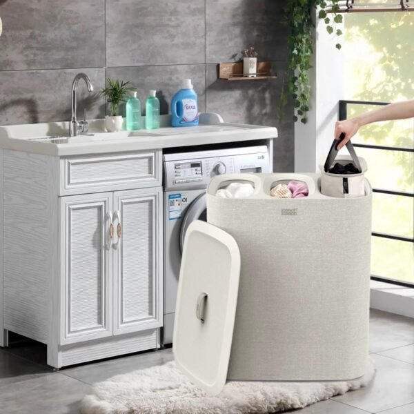 Luxury laundry basket for home use, large capacity, high-end laundry hamper - Image 3