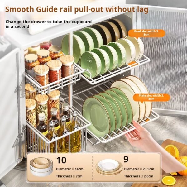 Seiko Kitchen Storage Rack Dish Rack Countertop Multifunctional Tableware Draining Rack - Image 4