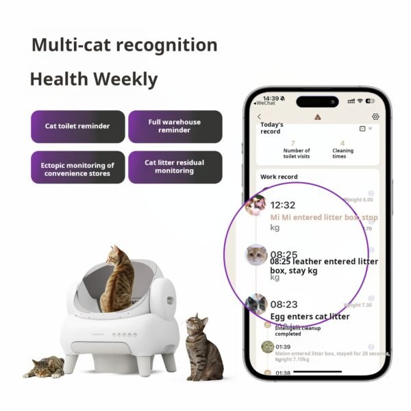Open-style intelligent fully automatic cat litter box, extra-large electric cleaning Maine Coon cat toilet, small dog litter scooper. - Image 3