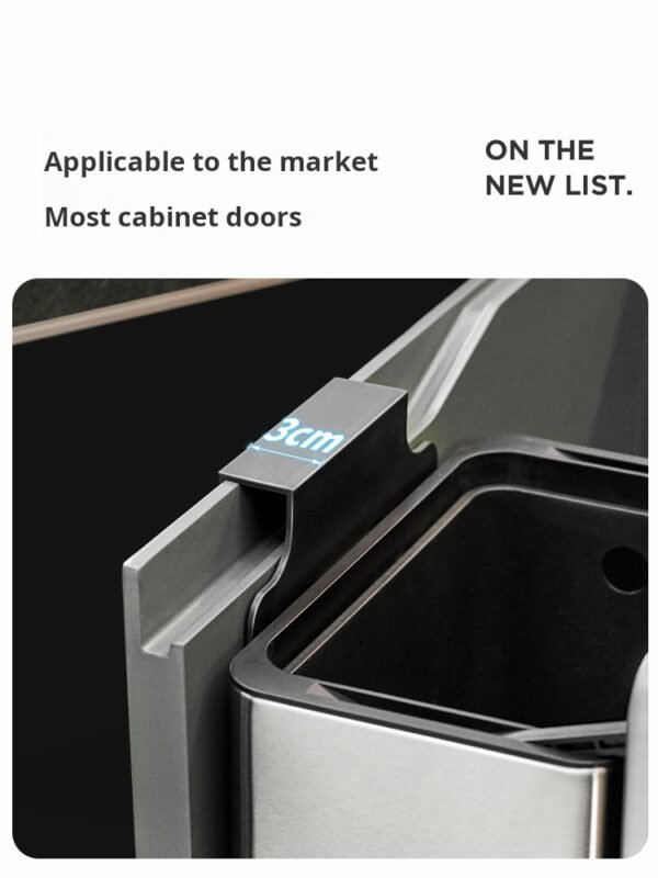 Kitchen Garbage Bin Wall-Mounted Stainless Steel Household No-Drilling Kitchen Waste Hanging Storage Bin 2025 New Model Bathroom - Image 5